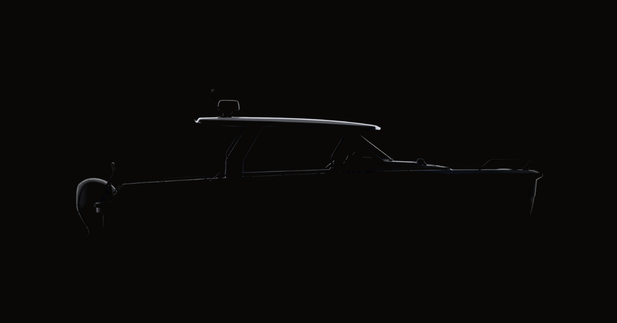 The first NOS boat, barely visible in the dark